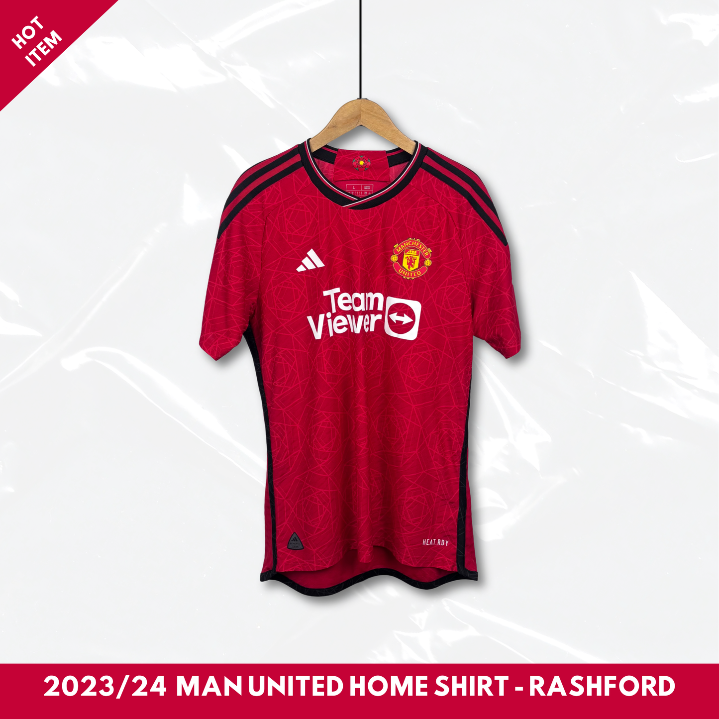 2022/23 Manchester United Home Player Issue Shirt - Rashford - L