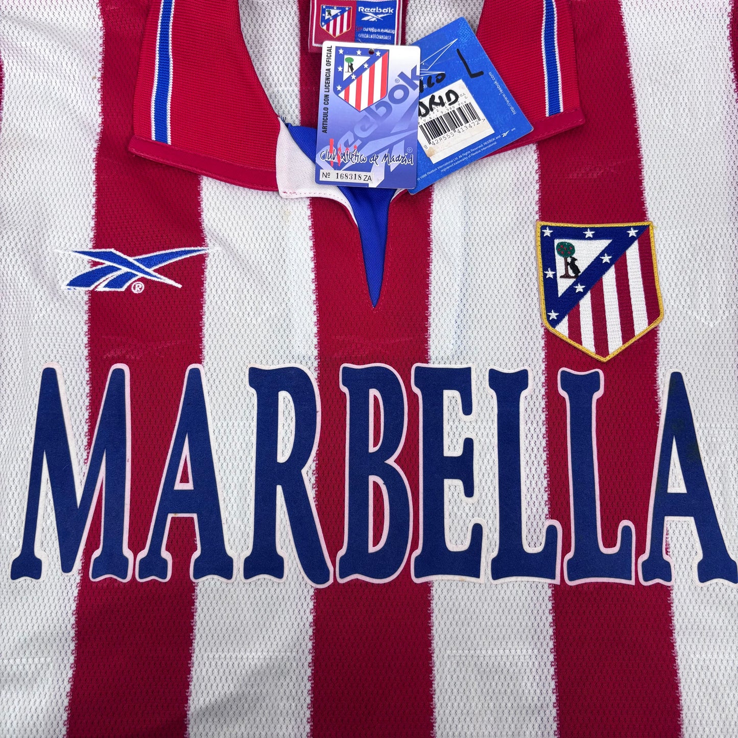 1998/99 Atletico Madrid Home Shirt - Vieri - L - New with Tag