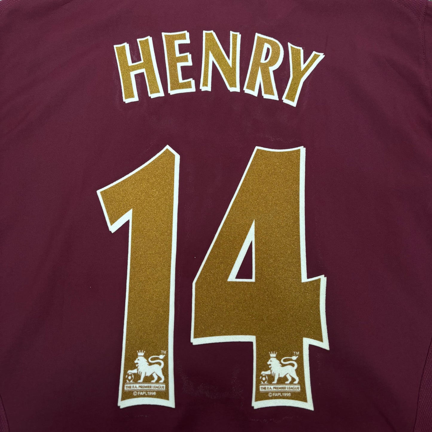 2005/06 Arsenal Home Longsleeve Shirt - Henry - XL