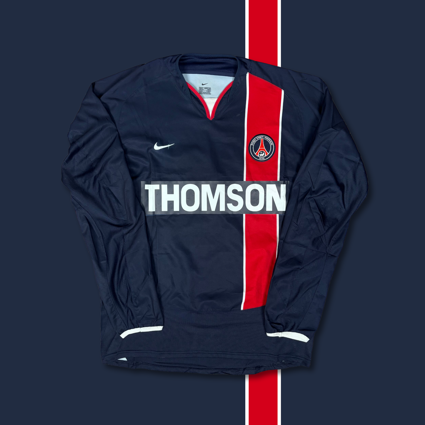 2003/04 Paris Saint Germain Home Longsleeve Shirt - Heinze - Player Issue - M