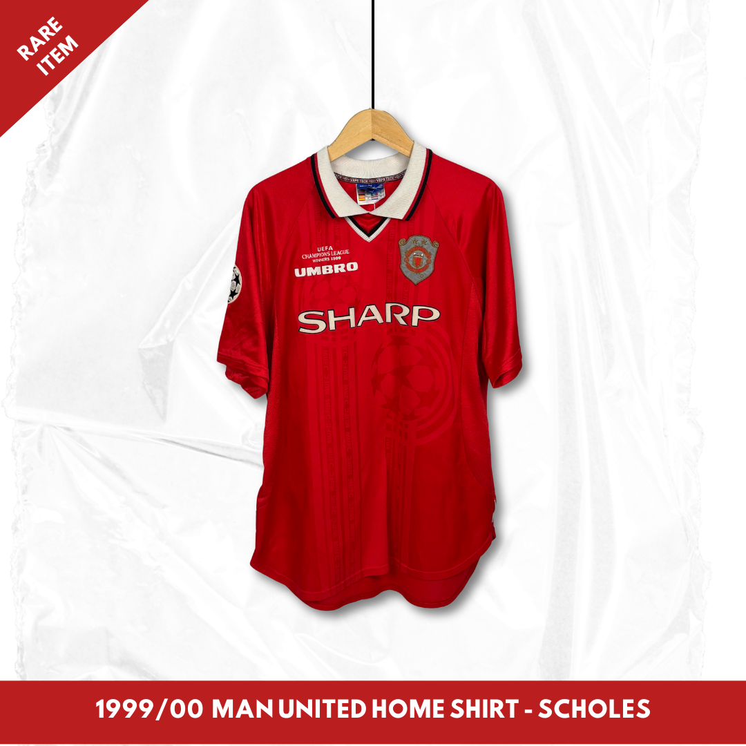 1999/00 Manchester United Home Champions League Shirt - Scholes