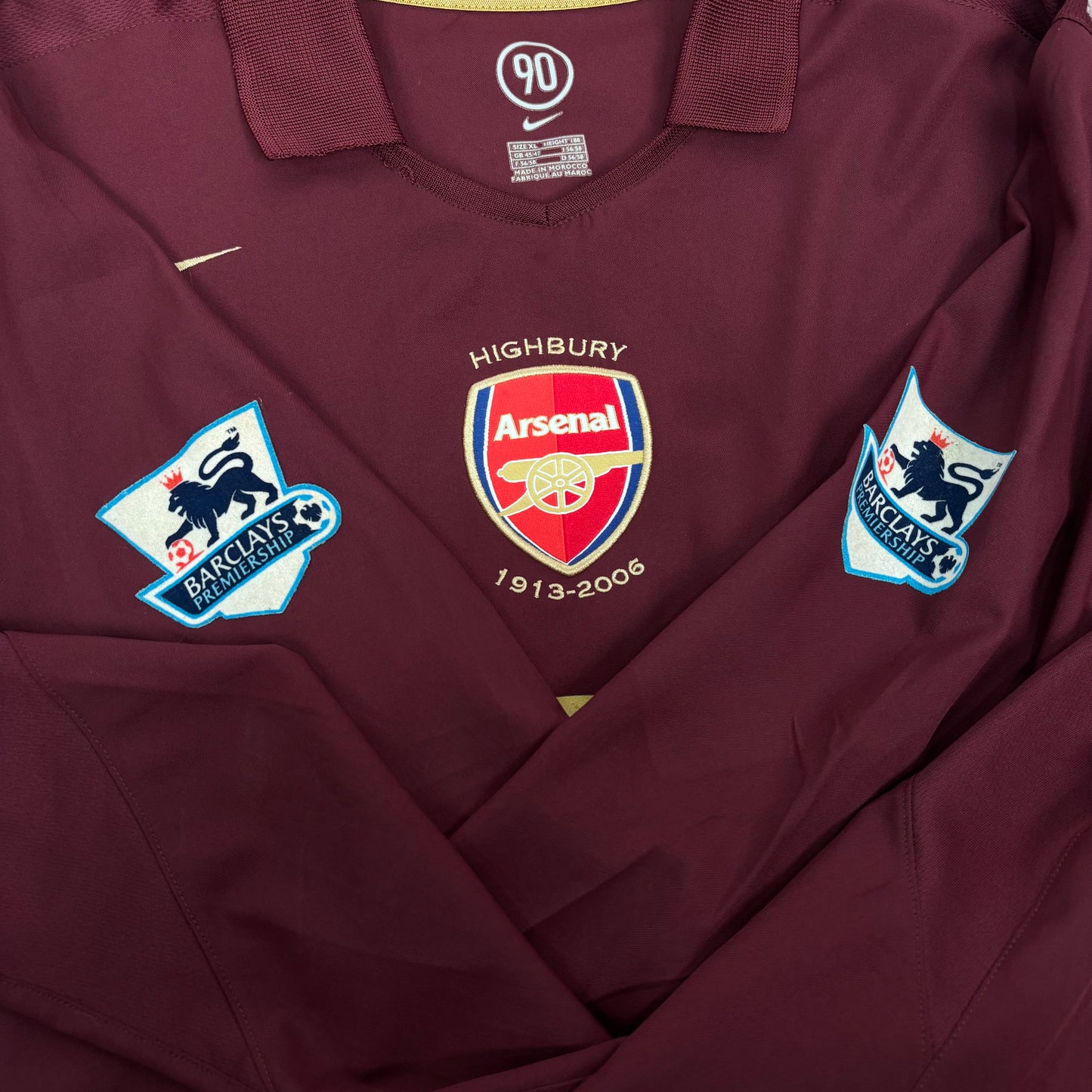 2005/06 Arsenal Home Longsleeve Shirt - Henry - XL