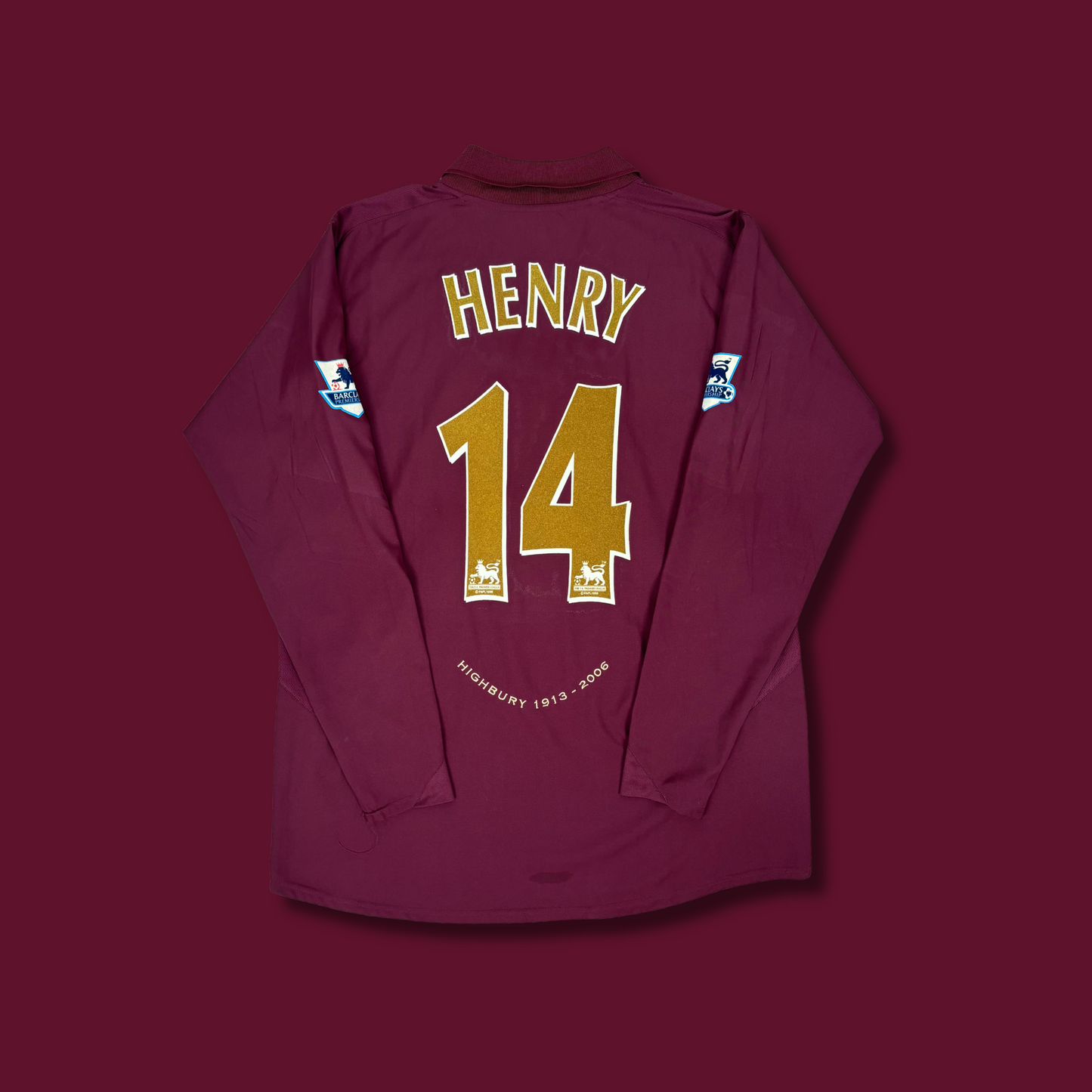 2005/06 Arsenal Home Longsleeve Shirt - Henry - XL