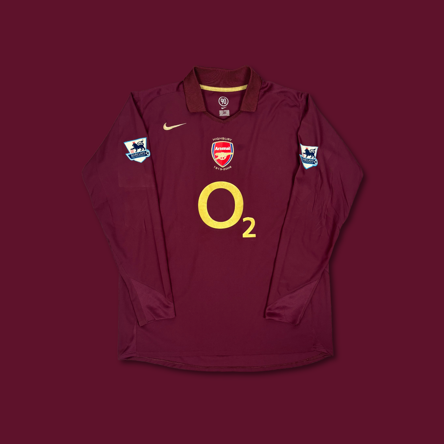 2005/06 Arsenal Home Longsleeve Shirt - Henry - XL