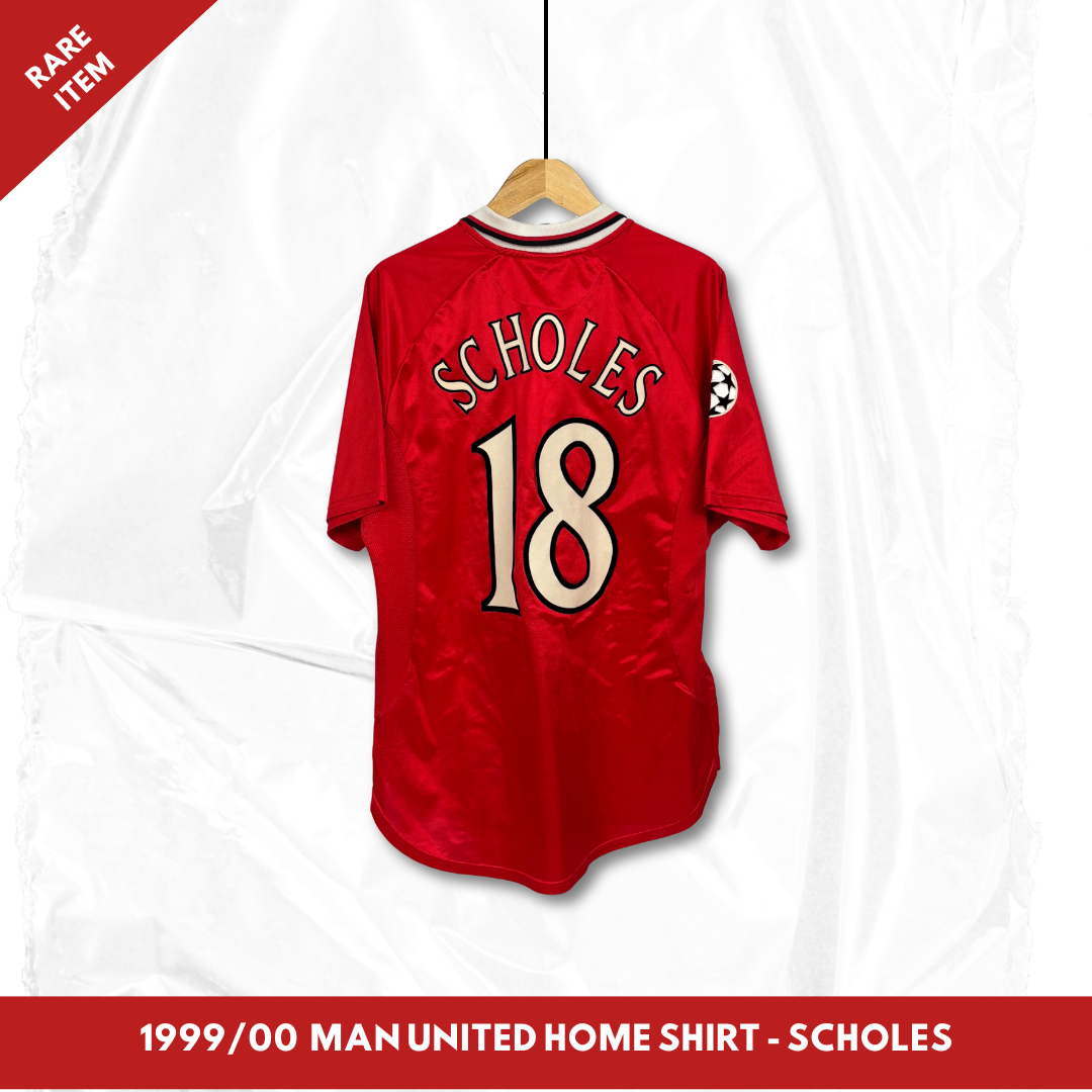 1999/00 Manchester United Home Champions League Shirt - Scholes