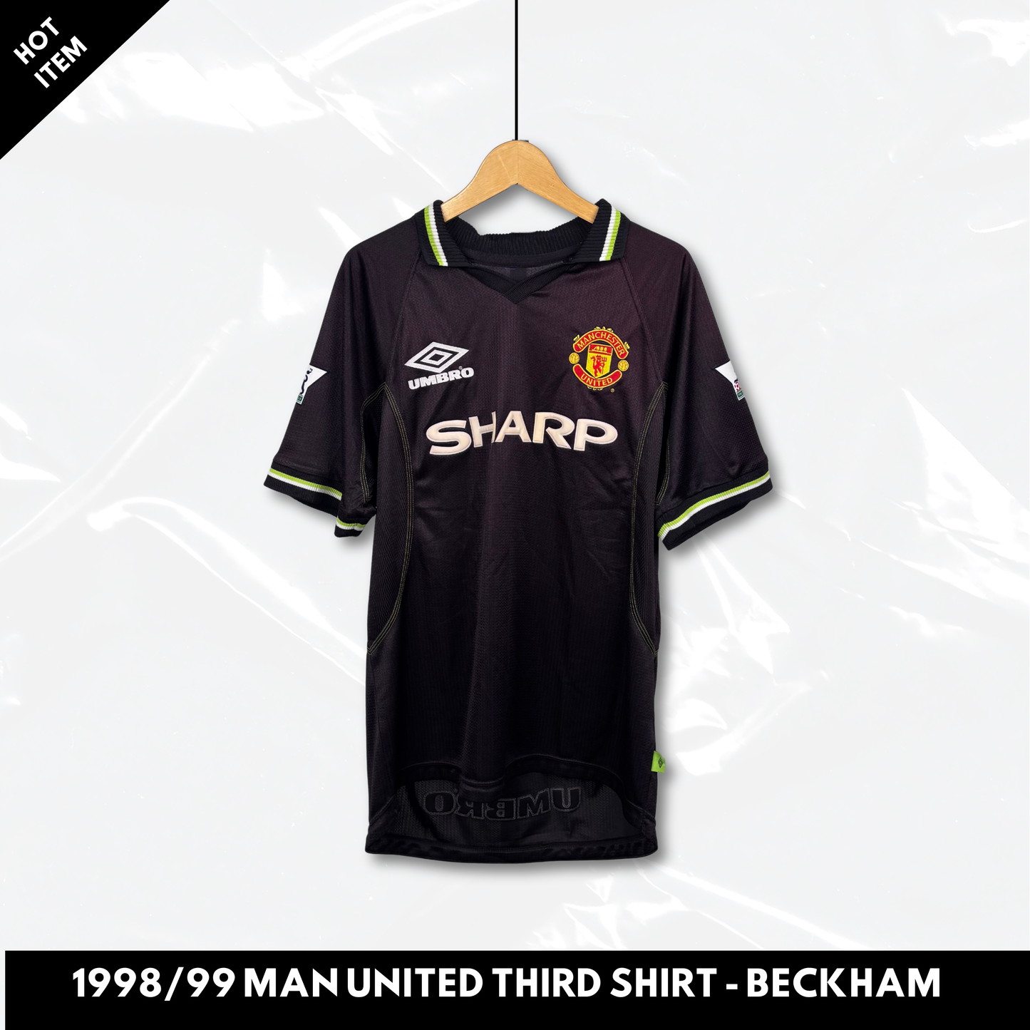1998/99 Manchester United Third Shirt - Beckham - L