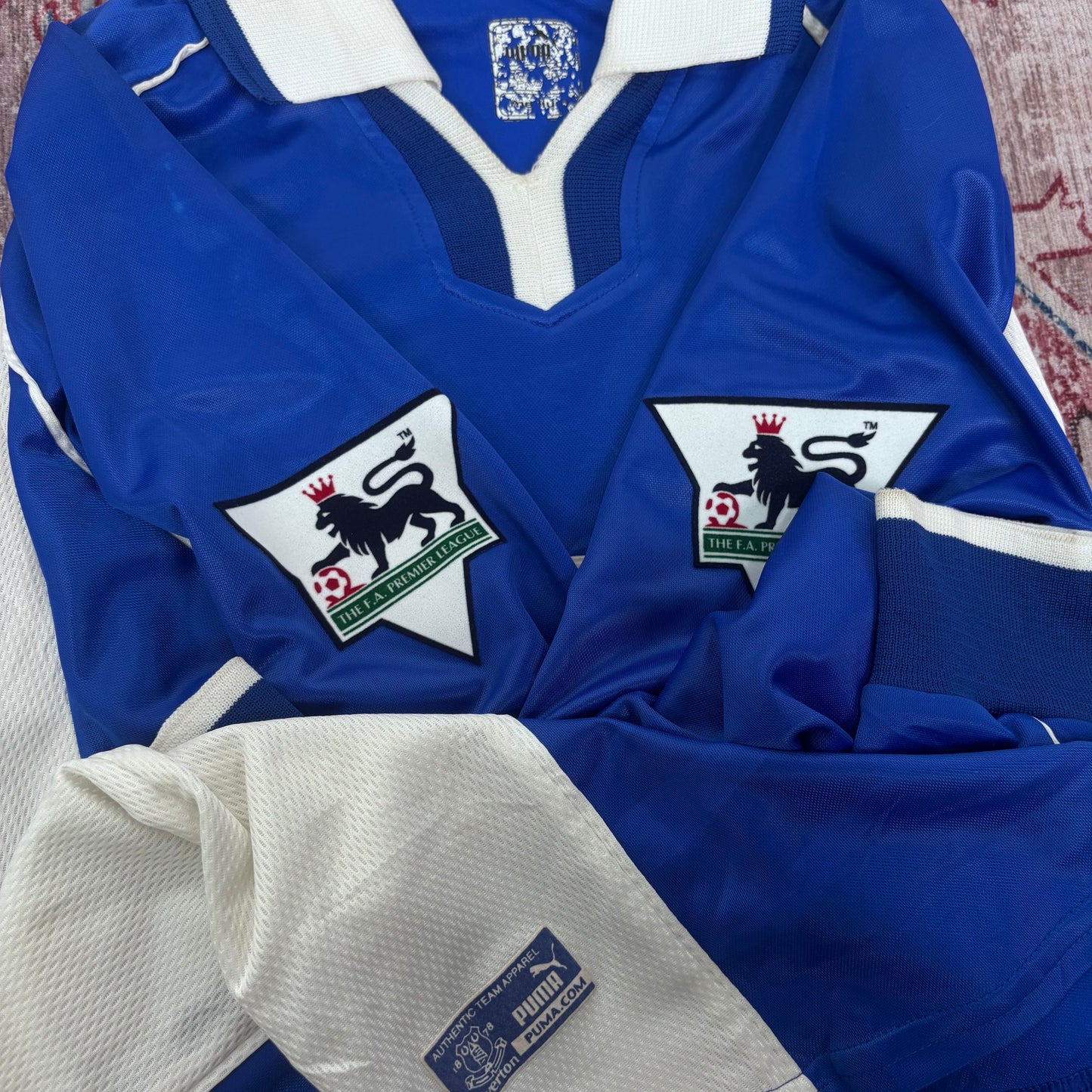 2001/02 Everton Home Longsleeve Shirt - Ginola - M