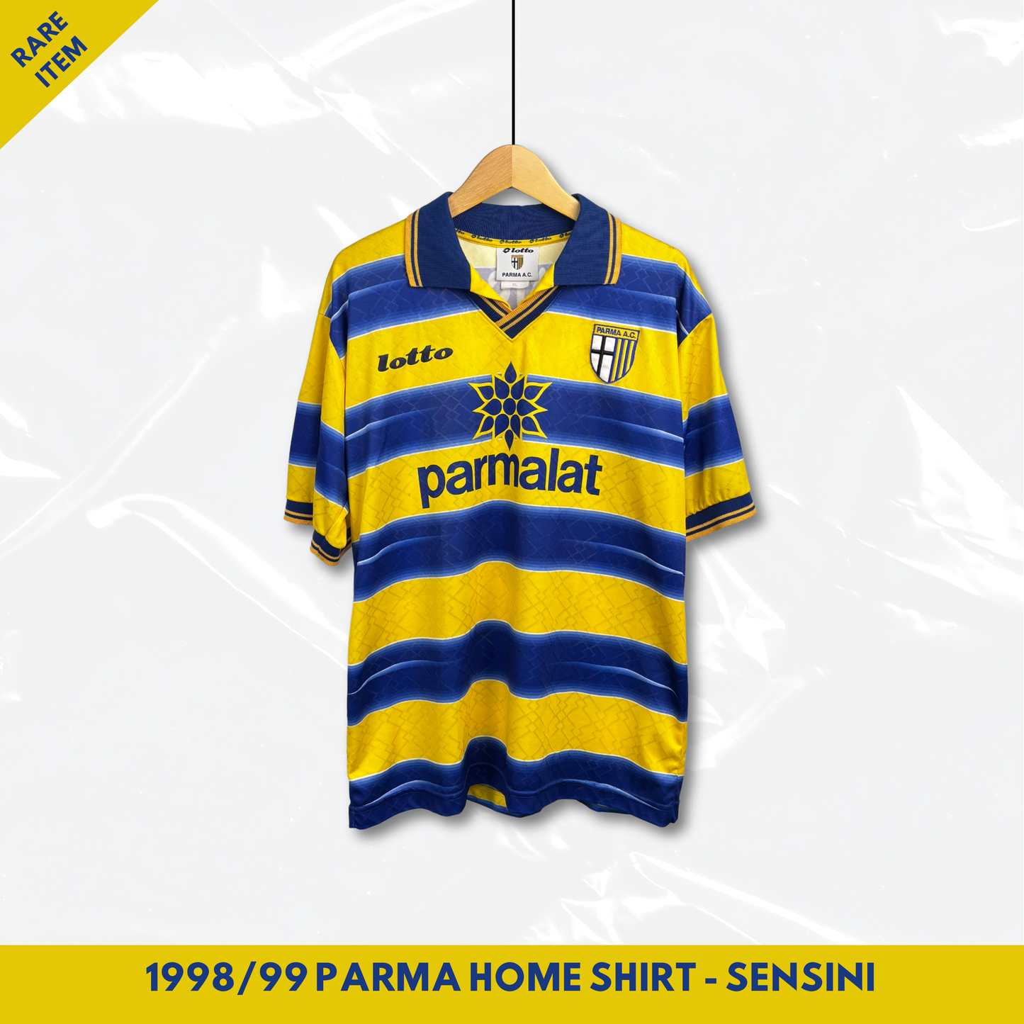 1998/99 Parma Home Match Issue Shirt - Sensini - XL