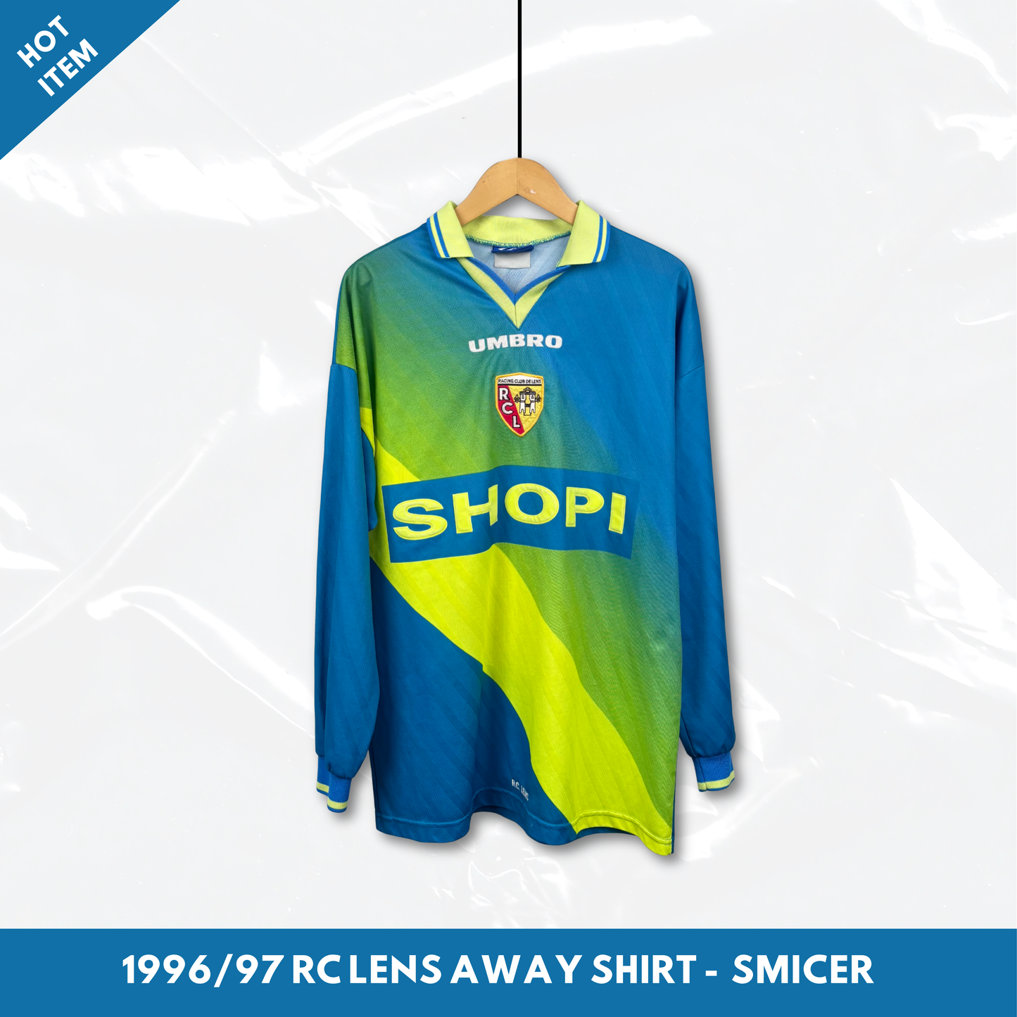 1996/97 RC Lens Away Longsleeve Shirt - Smicer - L