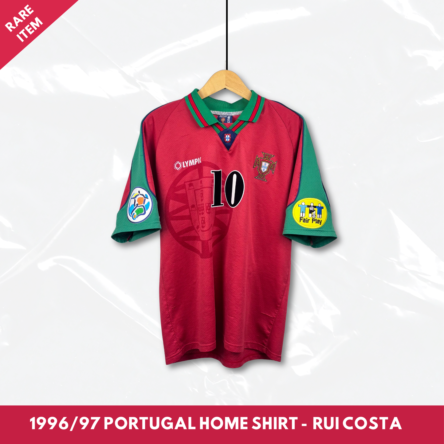 1996/97 Portugal Home Shirt - Rui Costa - L