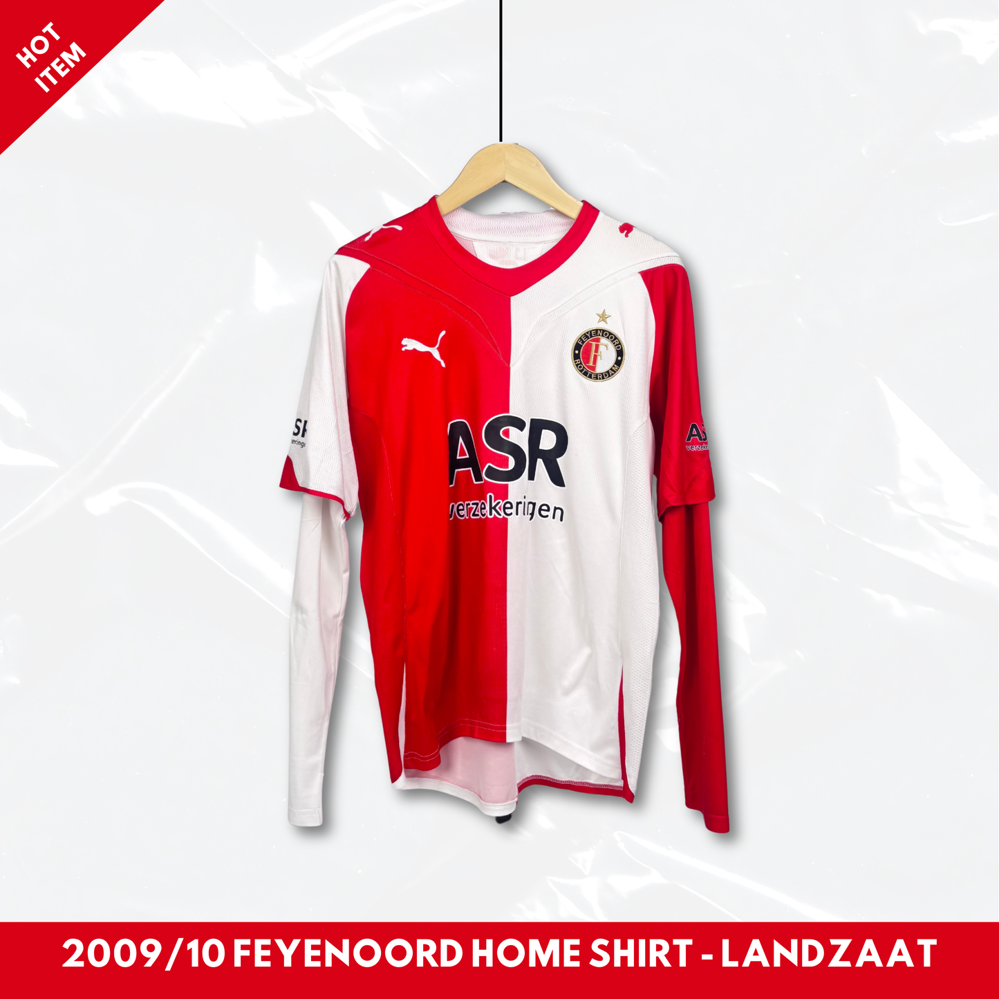 2009/10 Feyenoord Home Shirt - Landzaat - Longsleeve - M