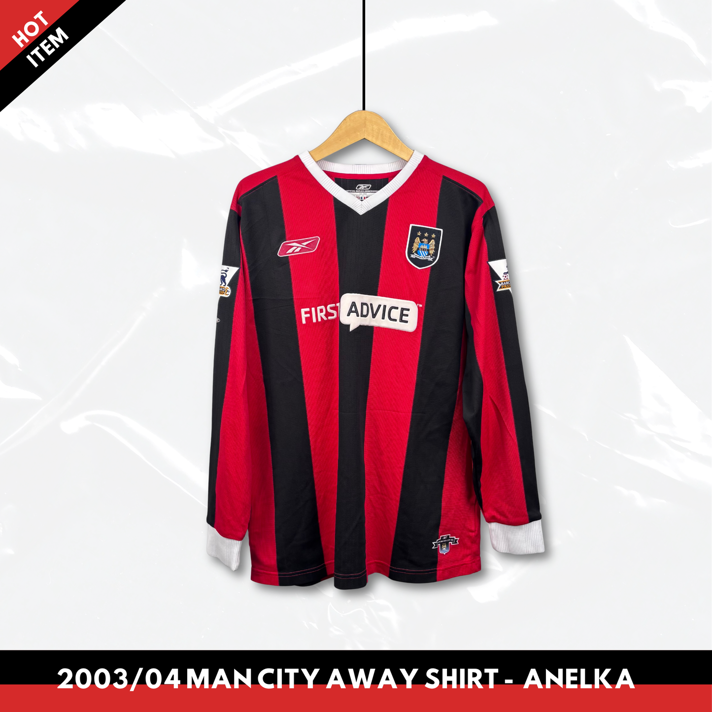 2003/04 Manchester City Away Longsleeve Shirt - Anelka - L