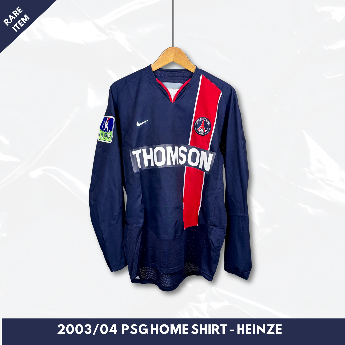 2003/04 Paris Saint Germain Home Longsleeve Shirt - Heinze - Player Issue - M