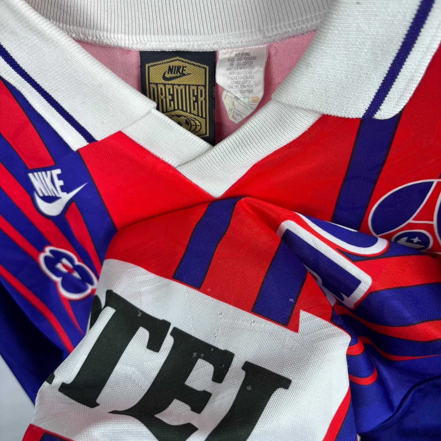 1993/94 Paris Saint Germain Home Longsleeve Shirt - Weah - L