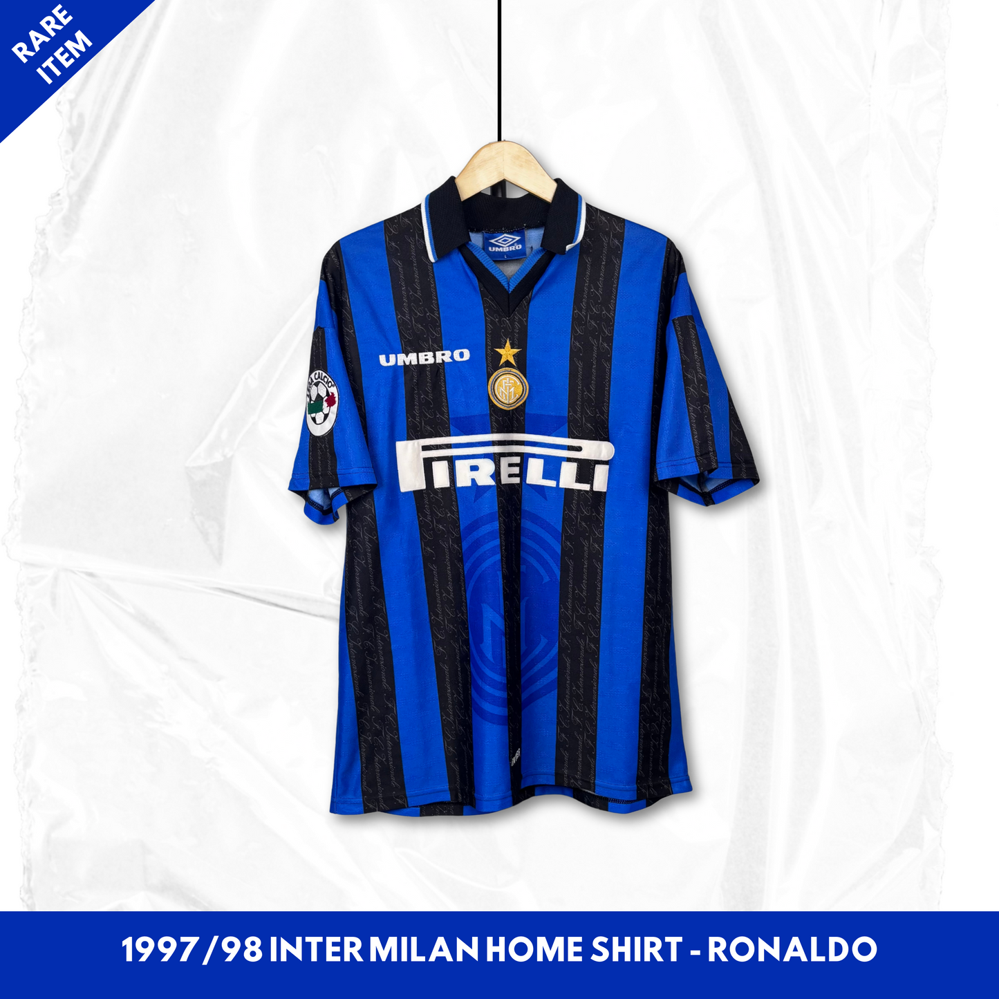 1997/98 Inter Milan Home Shirt - Ronaldo Nazario - L