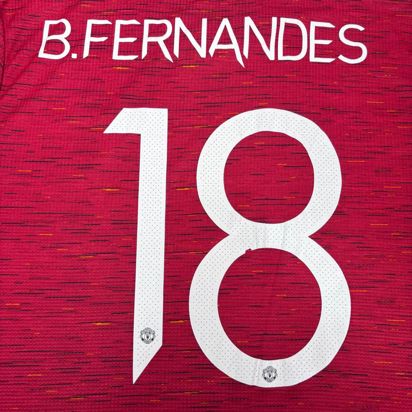 2020/21 Manchester United Home Shirt - Bruno Fernandes - Player Issue - XL