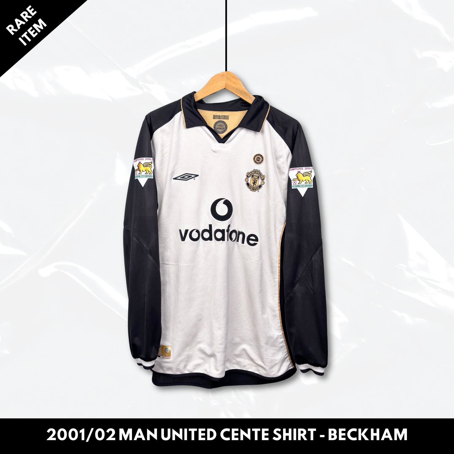 2001/02 Manchester United Centenary Longsleeve Shirt - Beckham - L