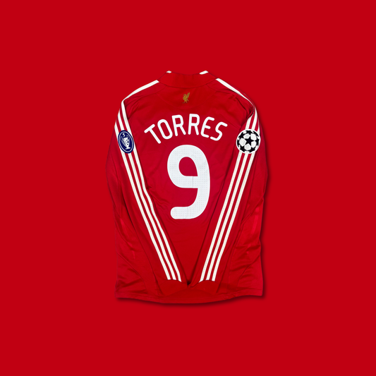 2008/09 Liverpool Home Longsleeve Shirt - Torres - M