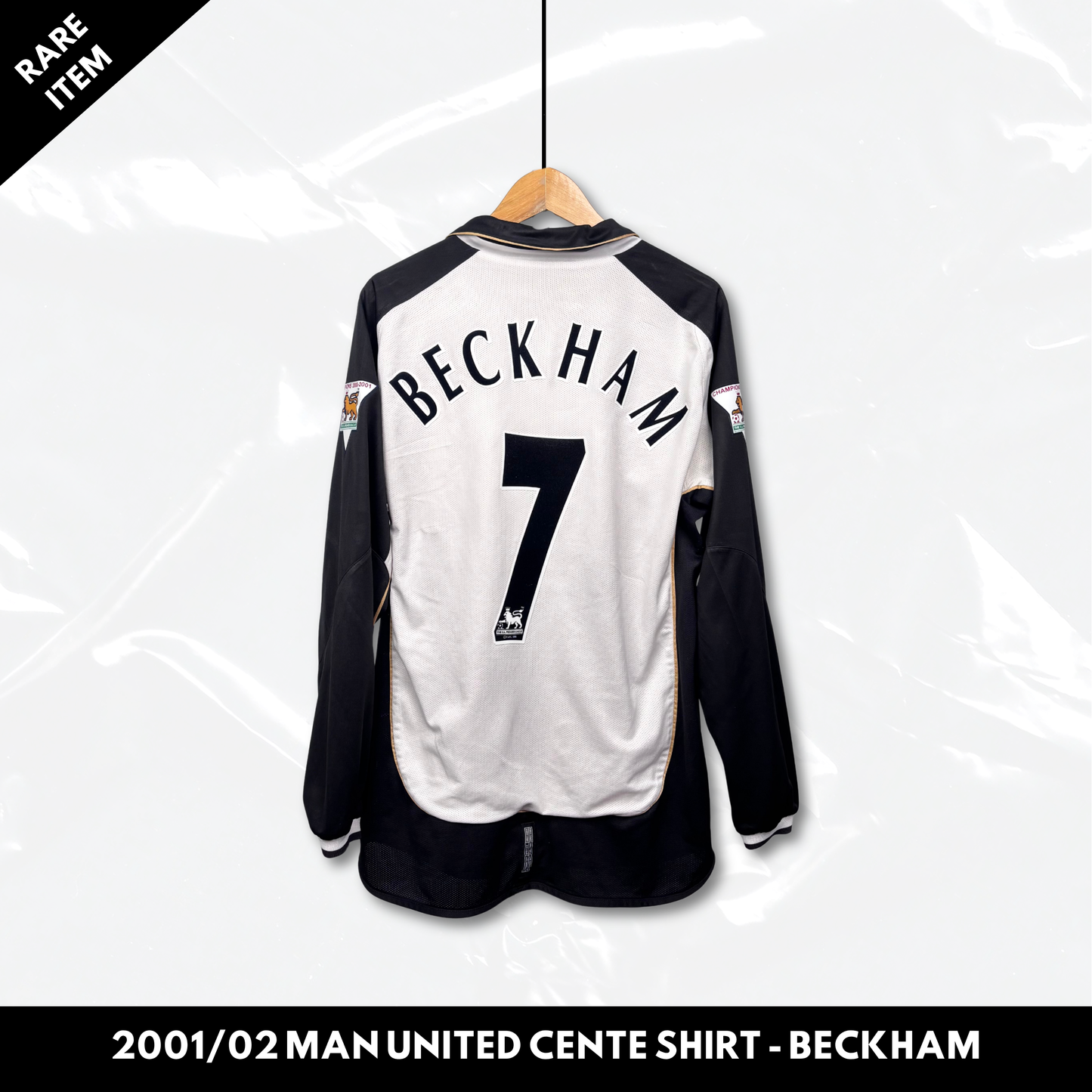 2001/02 Manchester United Centenary Longsleeve Shirt - Beckham - L