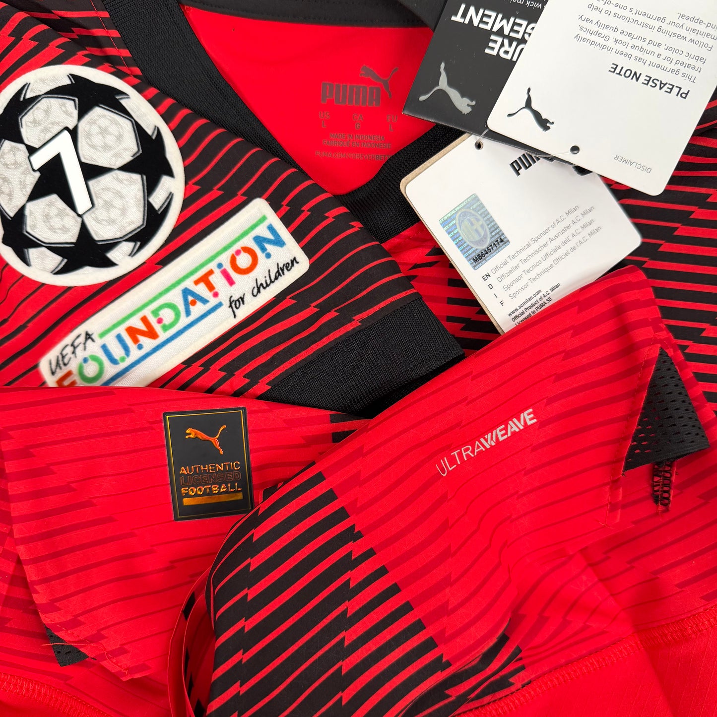 2023/24 AC Milan Home Shirt - Player Issue - Leao - New with Tag - L