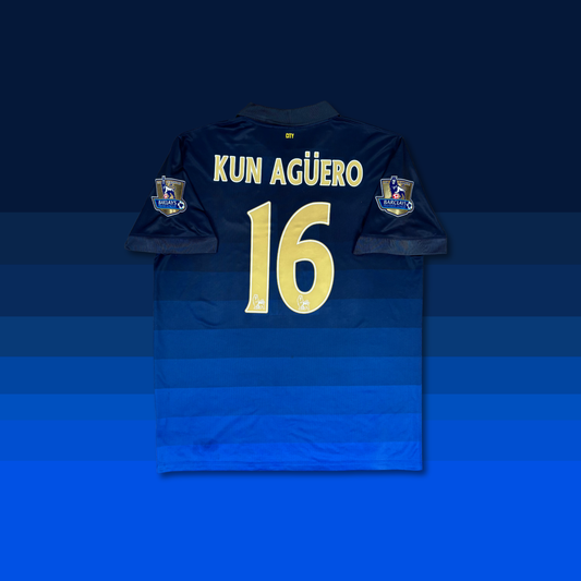 2014/15 Manchester City Away Shirt - Kun Aguero - L