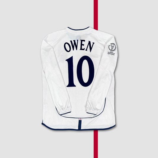 2001/02 England Home LongsleeveShirt - Owen - M