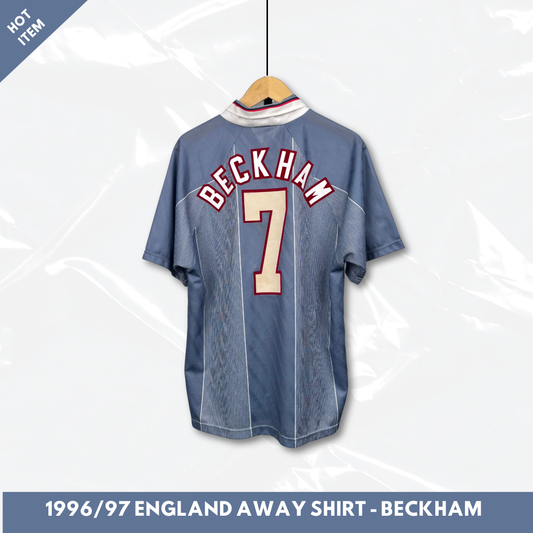 1996/97 England Away Shirt - Beckham - L