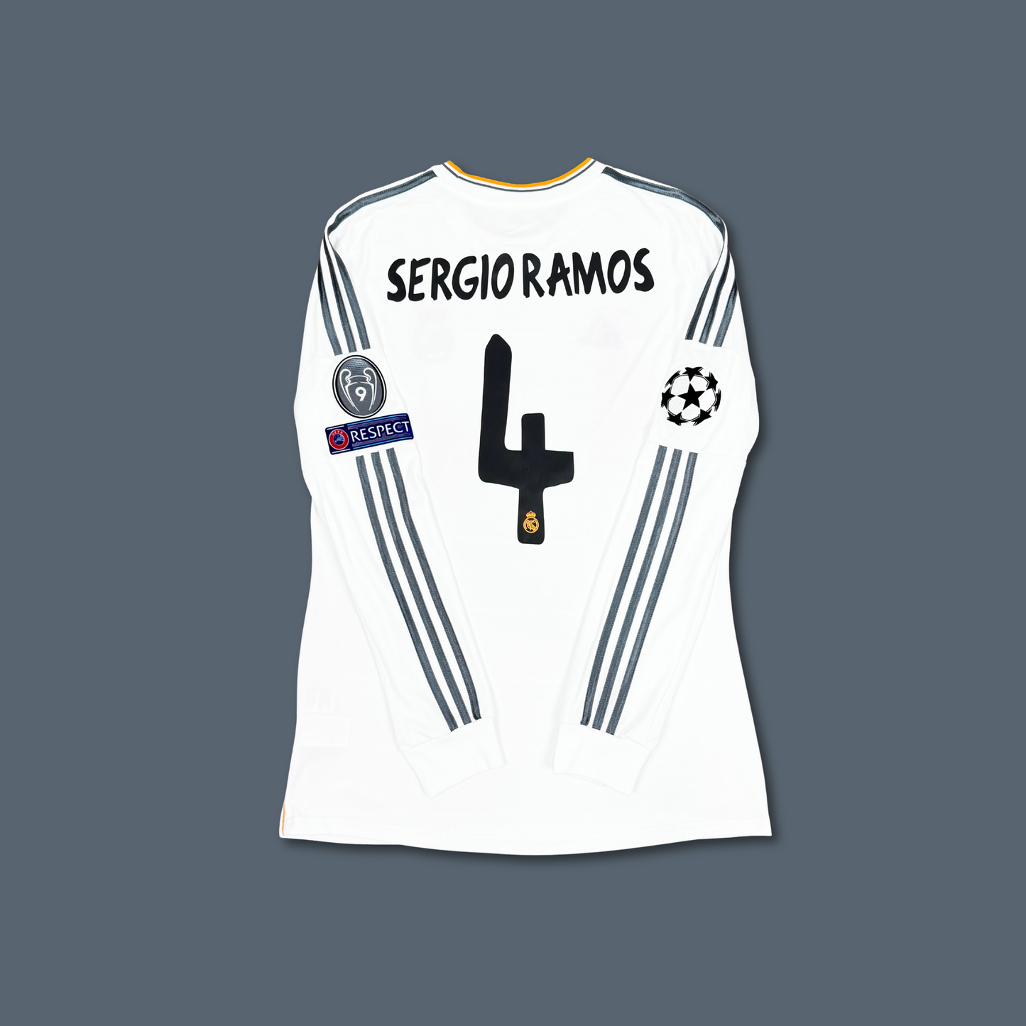 2013/14 Real Madrid Home Longsleeve Shirt - Sergio Ramos - L