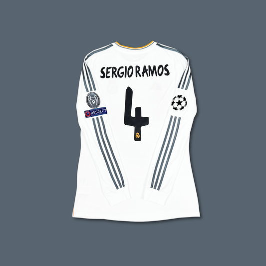 2013/14 Real Madrid Home Longsleeve Shirt - Sergio Ramos - L