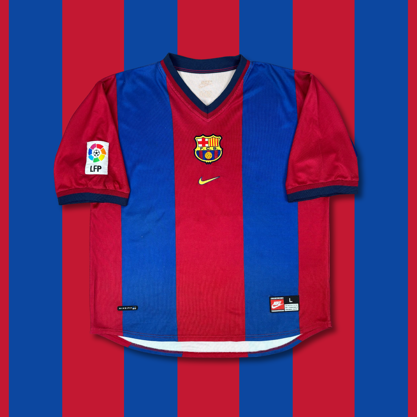 1998/99 Barcelona Home Shirt - Kluivert - L