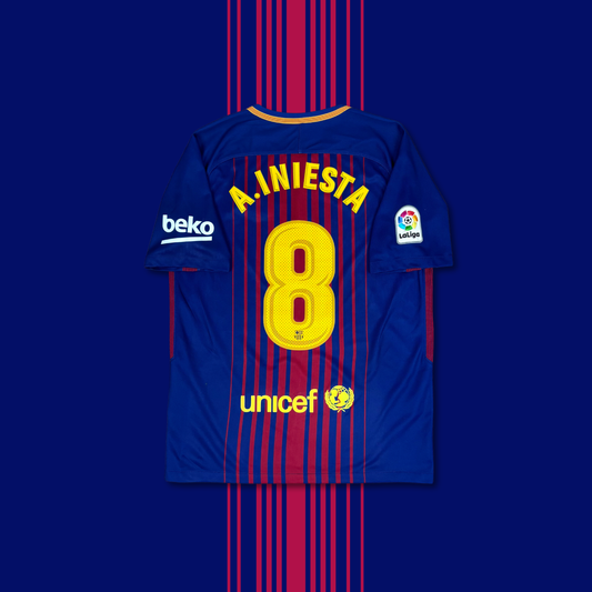 2017/18 Barcelona Home Shirt - Iniesta - M