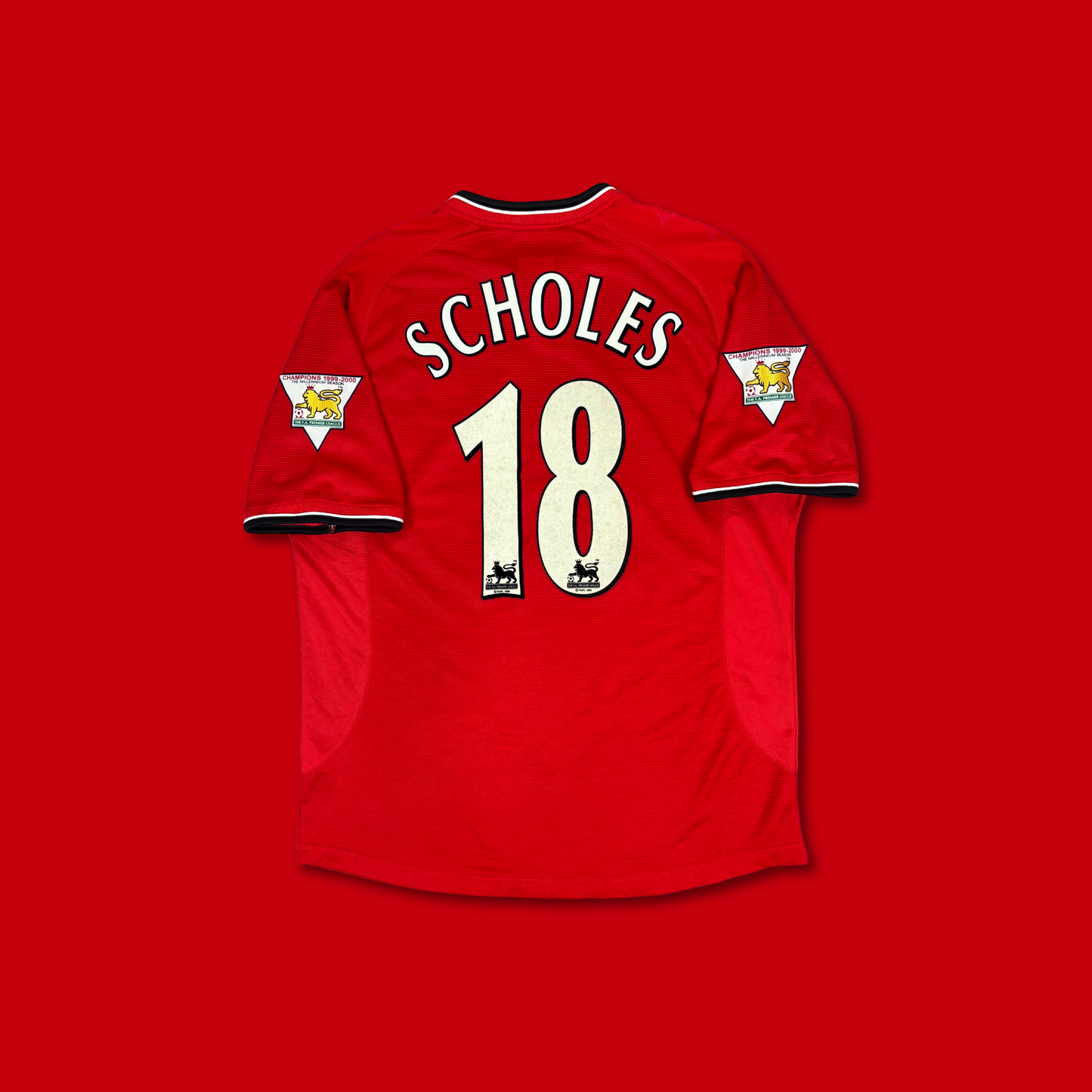 2000/01 Manchester United Home Shirt- Scholes - L