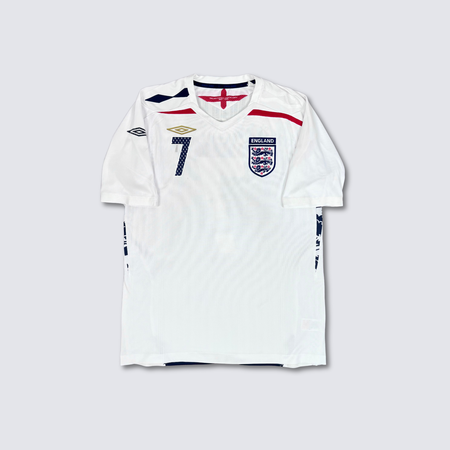 2007/08 England Home Shirt - Beckham - M
