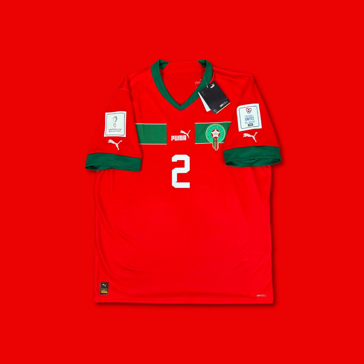 2022/23 Marocco Home Shirt - Hakimi - New with Tag - L