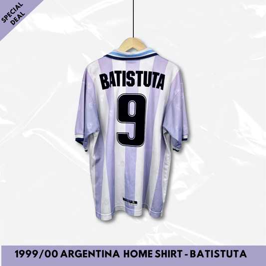 1999/00 Argentina Home Shirt - Batistuta - L