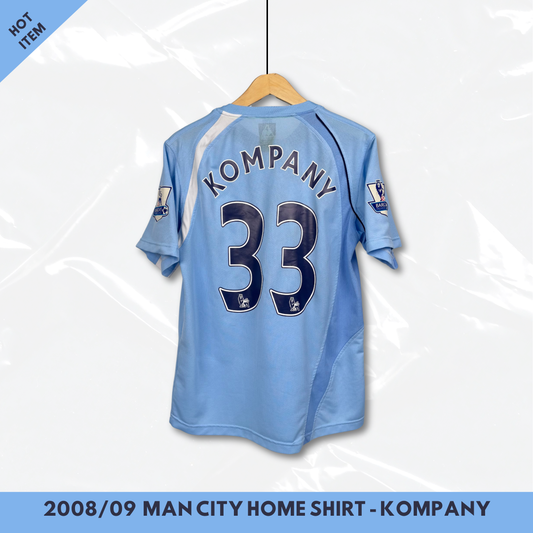 2008/09 Manchester City Home Shirt - Kompany - M