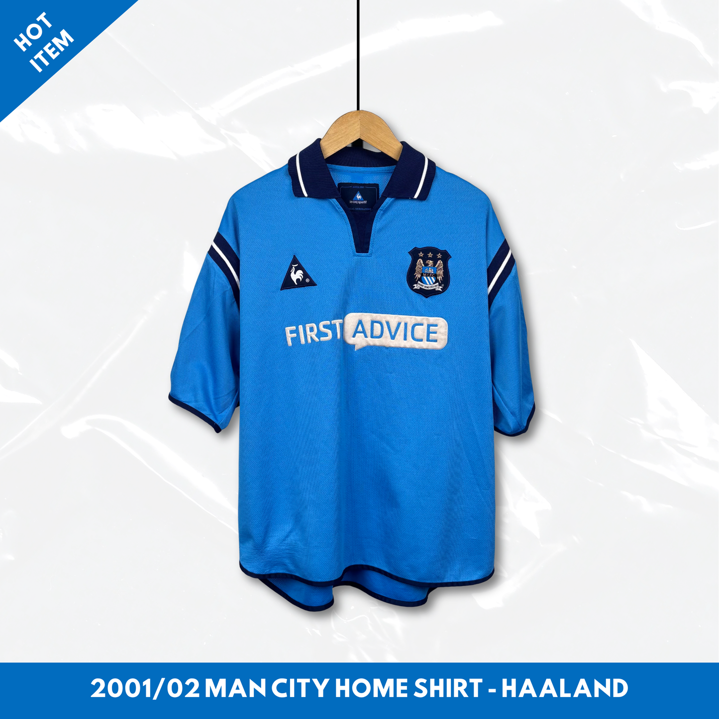 2001/02 Manchester City Home Shirt - Haaland - L
