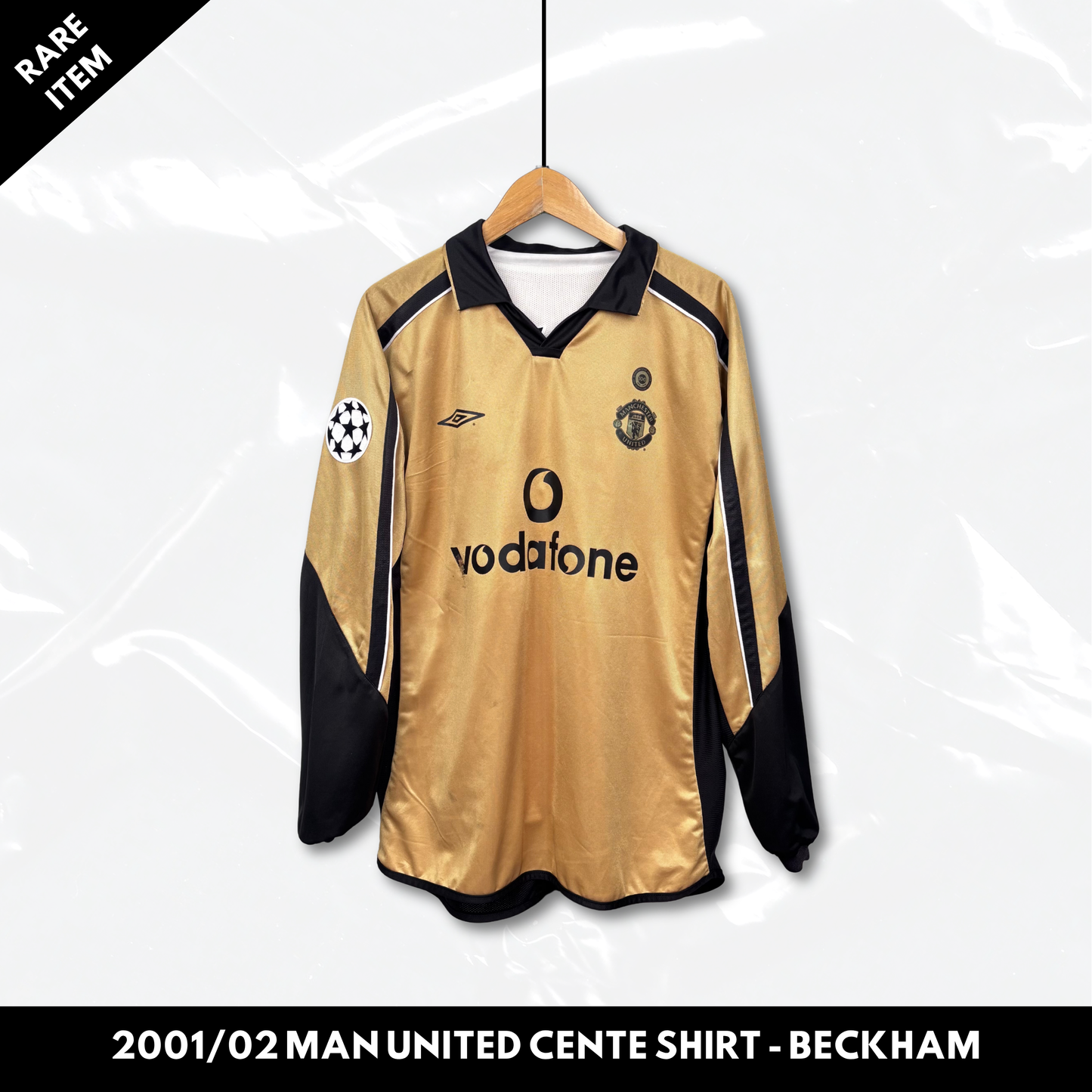 2001/02 Manchester United Centenary Longsleeve Shirt - Beckham - L