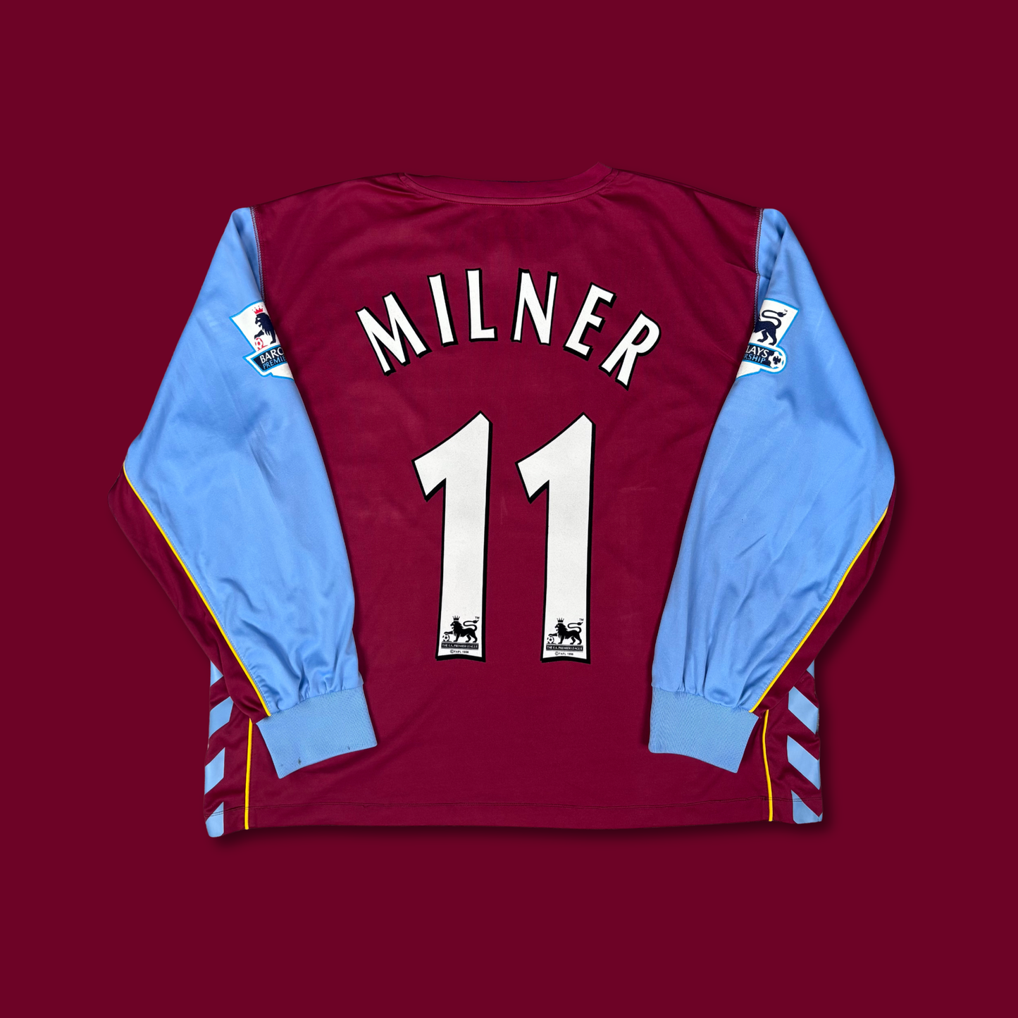 2005/06 Aston Villa Home Longsleeve Shirt - Milner - L