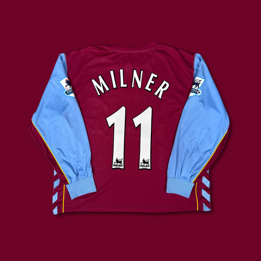 2005/06 Aston Villa Home Longsleeve Shirt - Milner - L
