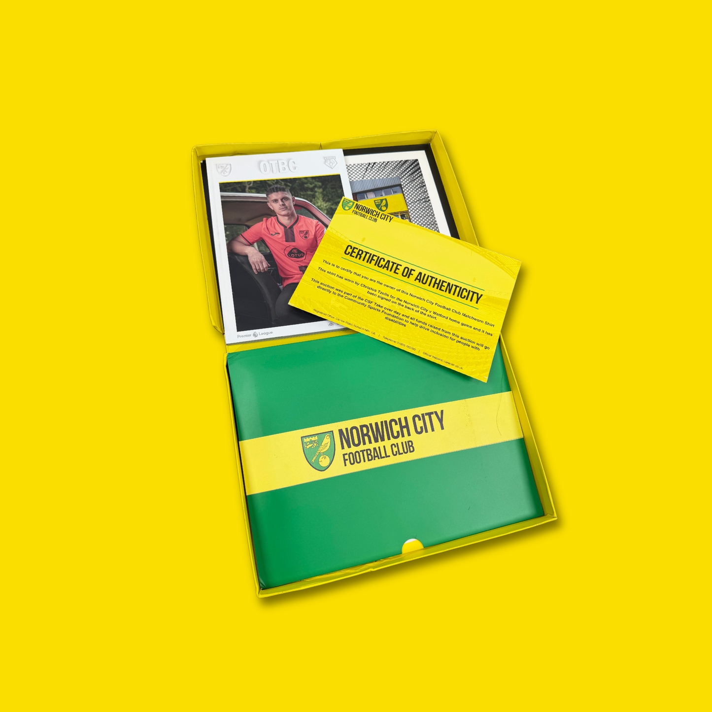 2021/22 Norwich City Home Shirt with Boxset - Tzolis - M