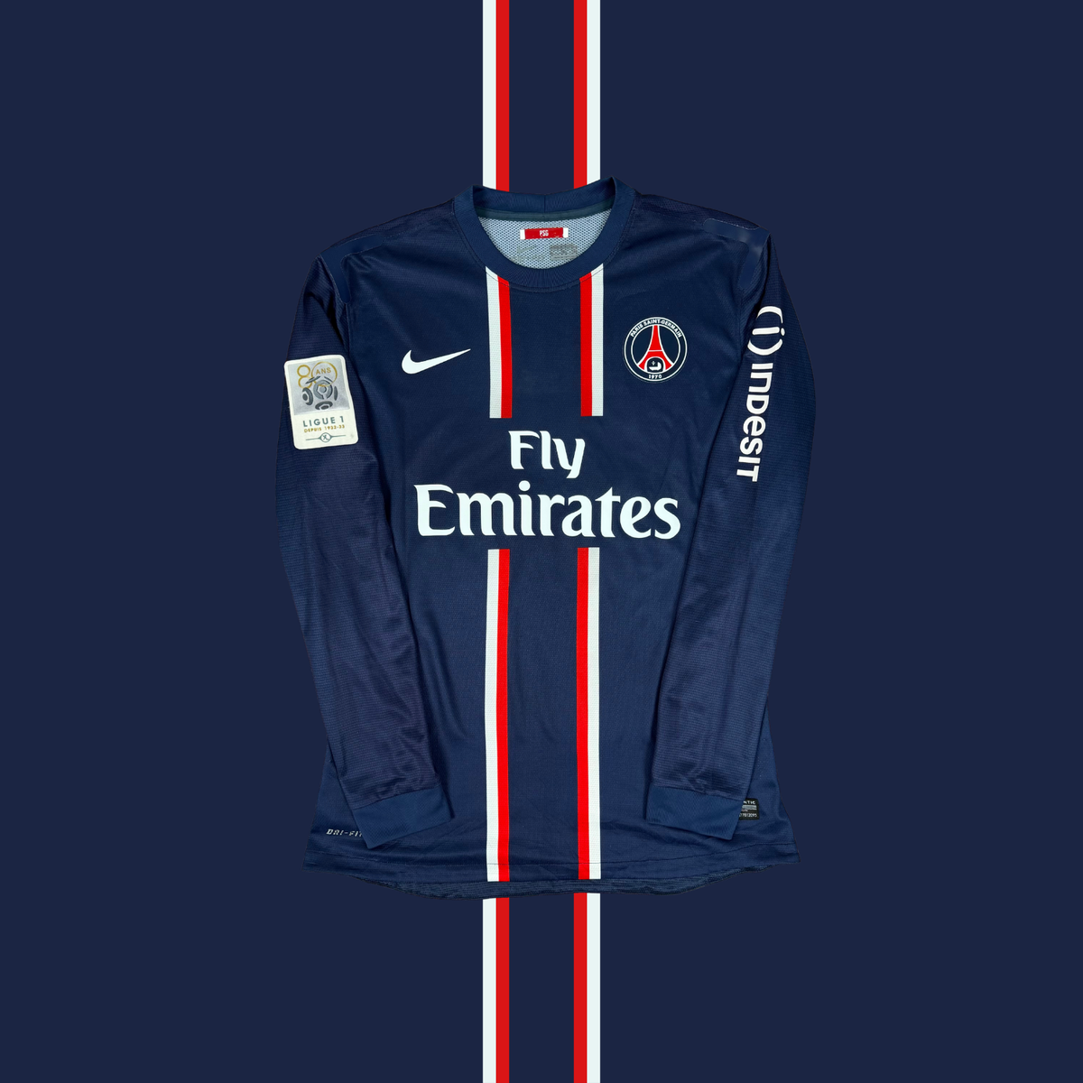 2012/13 Paris Saint-Germain Home Longsleeve Shirt - Player Issue - Beckham - L