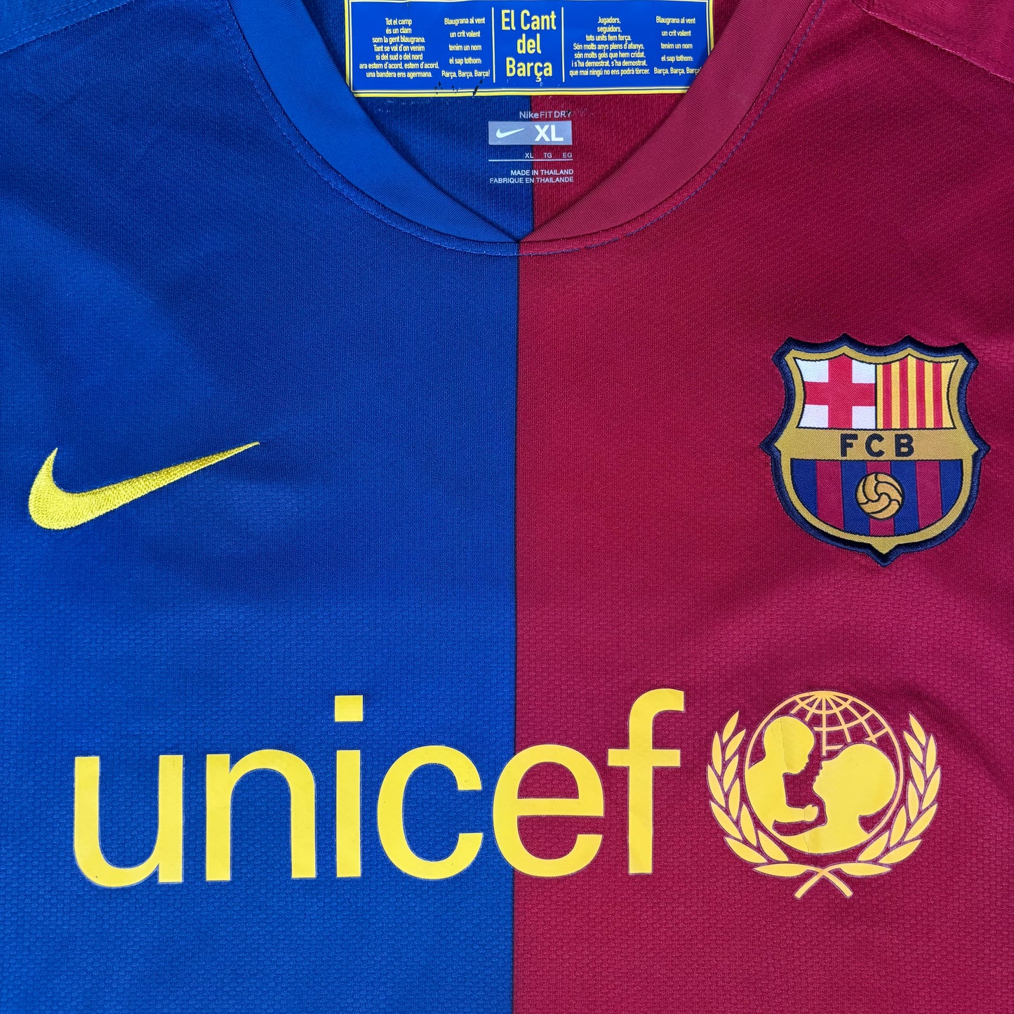 2008/09 Barcelona Home Longsleeve Shirt - Messi - XL