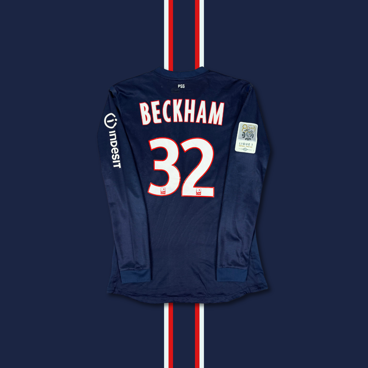 2012/13 Paris Saint-Germain Home Longsleeve Shirt - Player Issue - Beckham - L