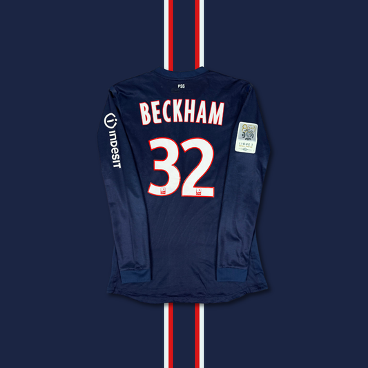 2012/13 Paris Saint-Germain Home Longsleeve Shirt - Player Issue - Beckham - L