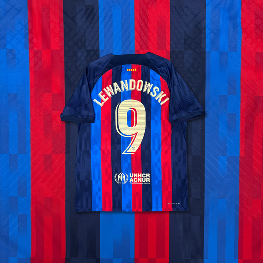 2022/23 Barcelona Home Shirt - Player Issue - Lewandowski - L