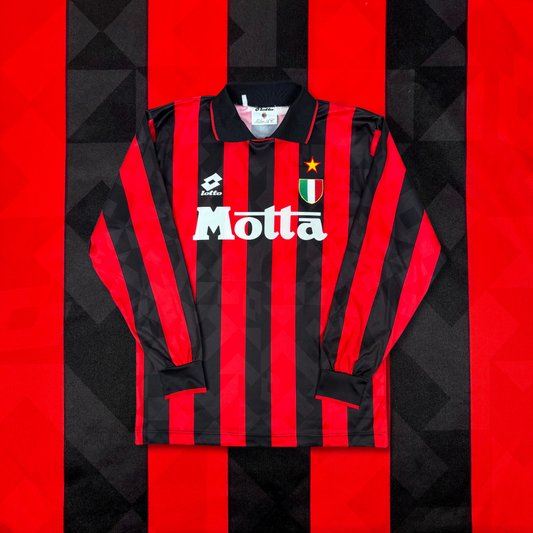 1993/94 AC Milan Home Longsleeve Shirt - Van Basten - M