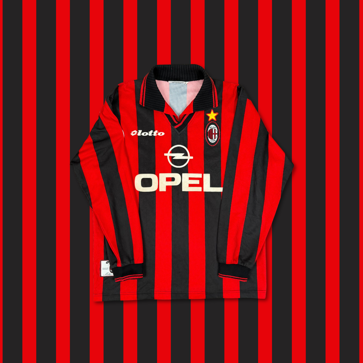 1997/98 AC Milan Home Longsleeve Shirt - Maldini - M