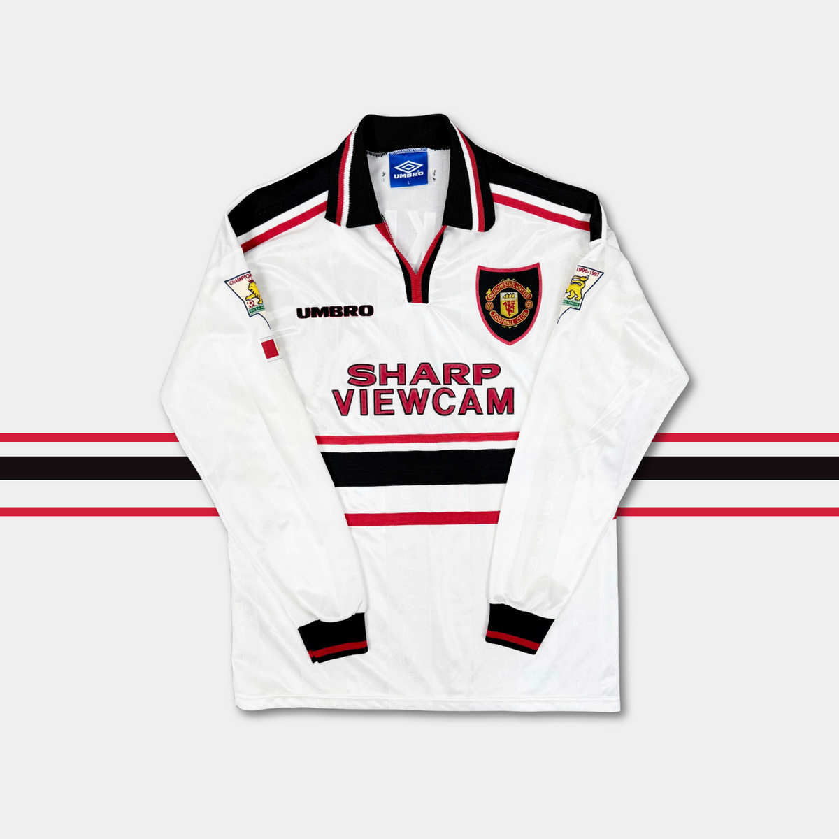 1998/99 Manchester United Away Home Longsleeve Shirt - Beckham - L