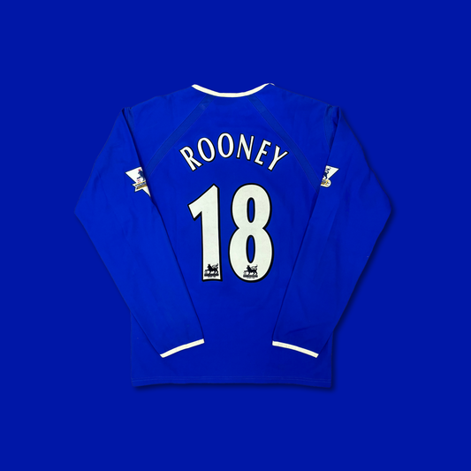 2003/04 Everton Home Longsleeve Shirt - Rooney - M